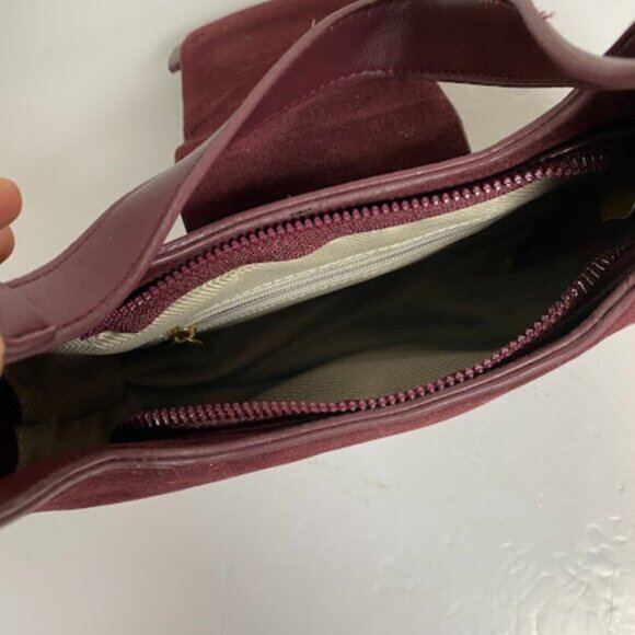 Women's Maroon Leather Shoulder Bag Hobo Bag - Picture 5 of 8